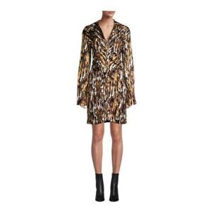 NANUSHKA ZADA Abstract Print Mini Shirtdress Size M NWT